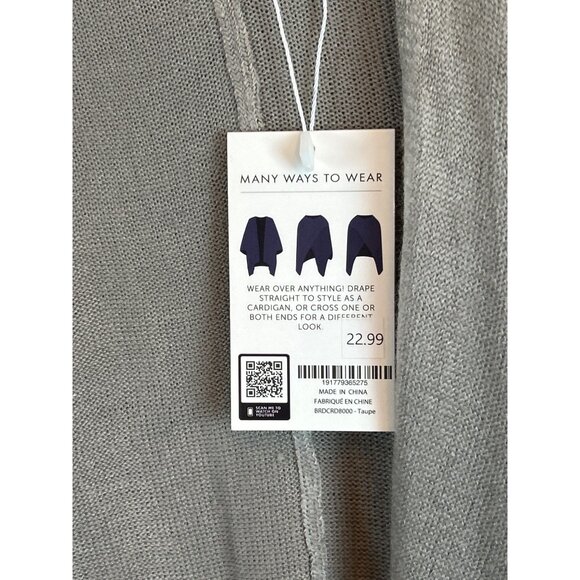 Womens Taupe Poncho Cape One Size Minimalist Fall Fashion Money Classic - Picture 6 of 9